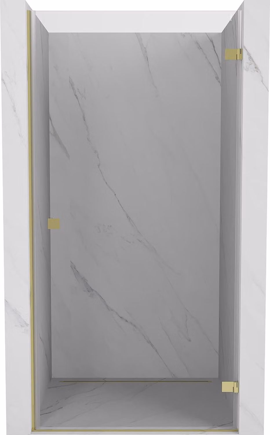 Mexen Lunar-B porta doccia a battente destra 50 cm, trasparente, dorata - 832-050-000-50-00-P