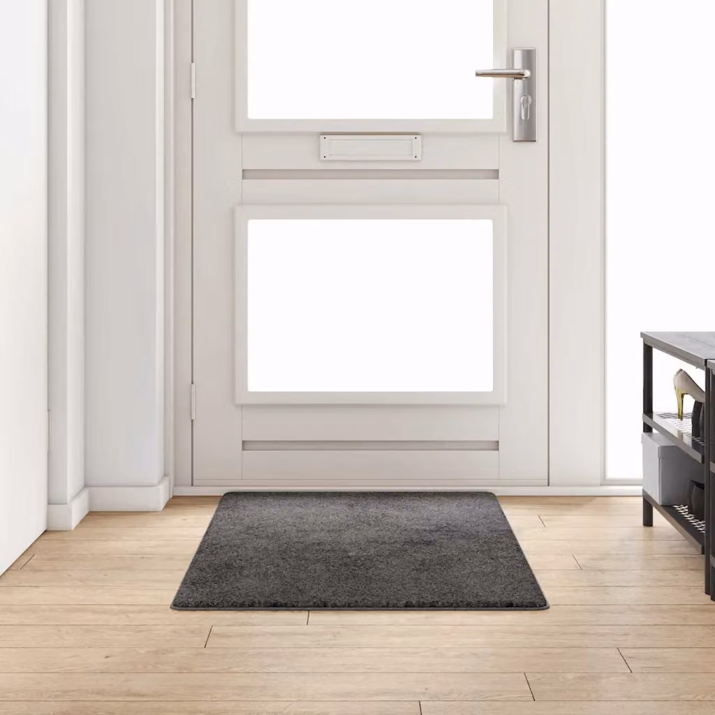 Runner in moquette vidaXL grigio, 80 x 150 cm, in polipropilene hand-tufted antiscivolo e resistente alle macchie