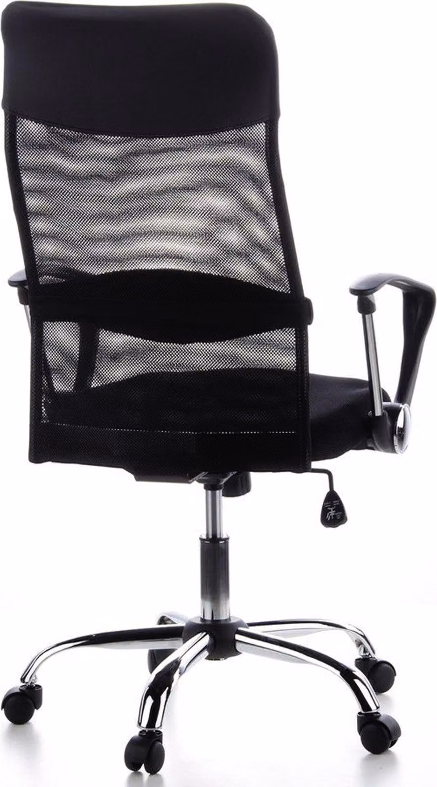 Sedia da ufficio / sedia direzionale Aria Tessuto a rete alta / Pelle finta nero cromo