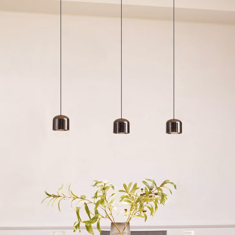 Sistema a binario 48V Lumaro, pendolare, cilindro, 3 luci, nero Lumaro Lindby, dimmerabile, Nero, Soggiorno / Sala da pranzo, Metallo, Moderno