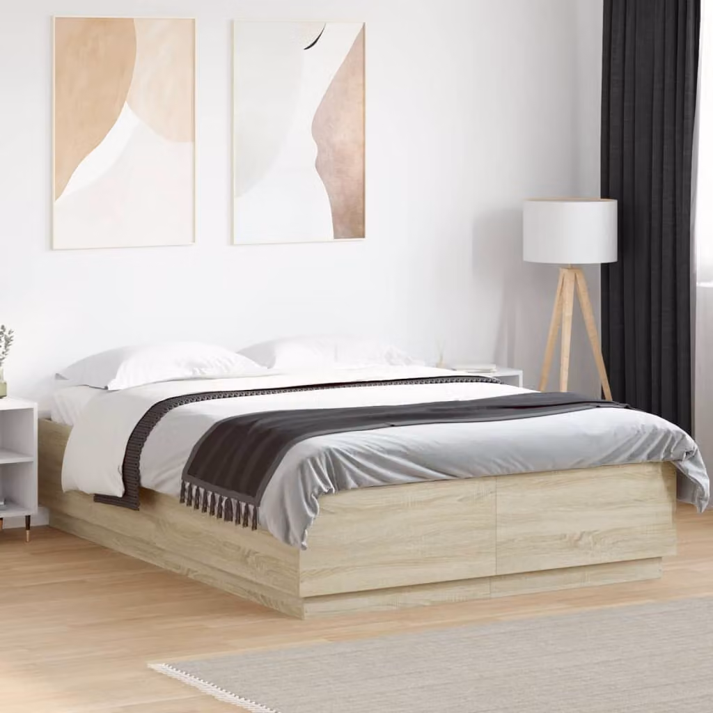 vidaXL Giroletto in Legno Multistrato Rovere Sonoma L: 140 cm, P: 200 cm