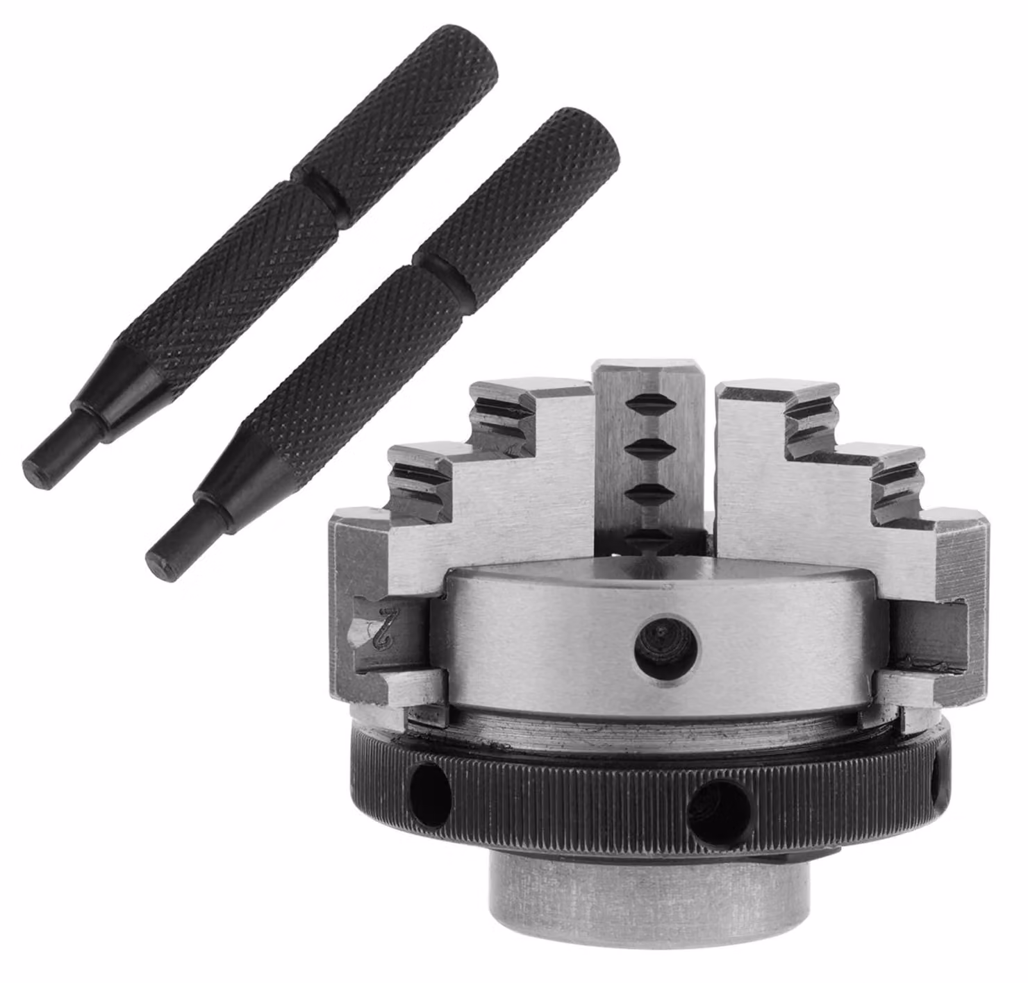 Mini Mandrino 50mm - Strumento Manuale - 3 Maniglie - Precisione - Strumento per Legno - Utensile - Adatto per Hobbisti - C...