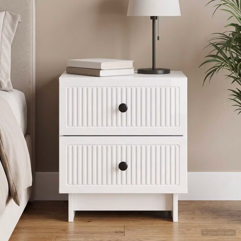 vidaXL Armadio da Notte Moderno con Cassetto Bianco Lucido L 43 cm, P 34,5 cm, H 47,5 cm