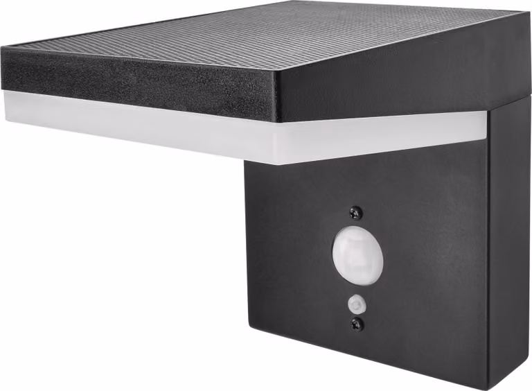 EMOS Applique LED solare VEREA con rilevatore di movimento per casa e giardino, impermeabile, 460 lm, bianco caldo, in alluminio per montaggio a parete, ZGK044S
