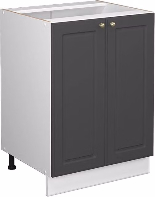 Mobiletto bagno Vicco Fame-Line Antracite e Oro con ante soft-close e ripiani interni L: 60 cm, H: 82 cm, P: 51,6 cm