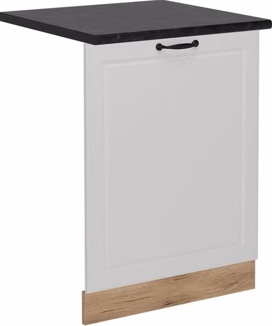 Pannello frontale per lavastoviglie da incasso Vicco R-Line, Bianco rustico e Rovere dorato con PL Antracite, Larghezza: 60 cm
