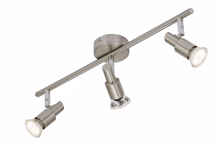 Faretto LED per soffitto orientabile e inclinabile 3xGU10 9W nichel opaco Briloner