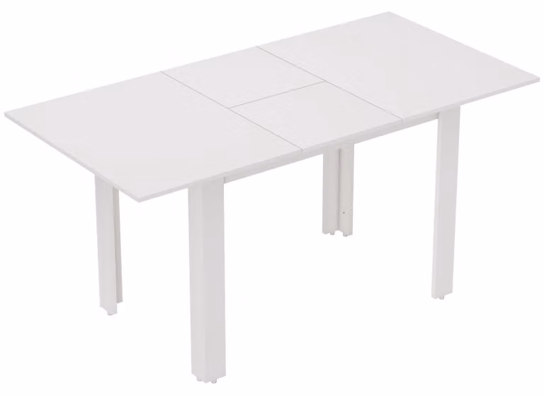 Tavolo da pranzo allungabile per 4-6 persone | Colore: Bianco | Dimensioni: 80x120-160x78 cm