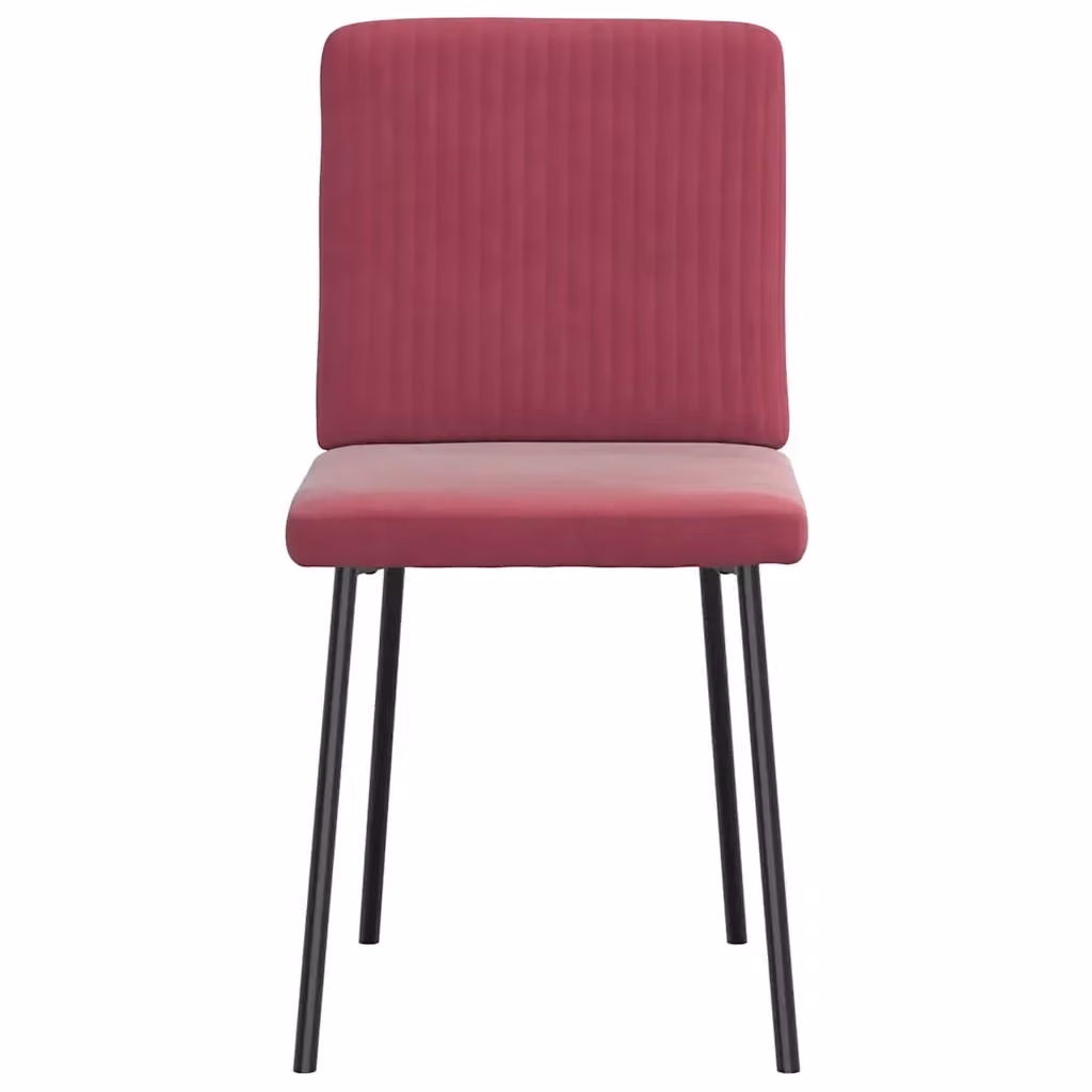 Set di 4 sedie da pranzo vidaXL in velluto rosso moderno – 2