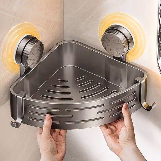 Organizzatore per doccia con portaoggetti, porta asciugamani da parete, organizer per il bagno, soluzione salvaspazio per l'organizzazione della doccia (il porta asciugamani non è incluso).