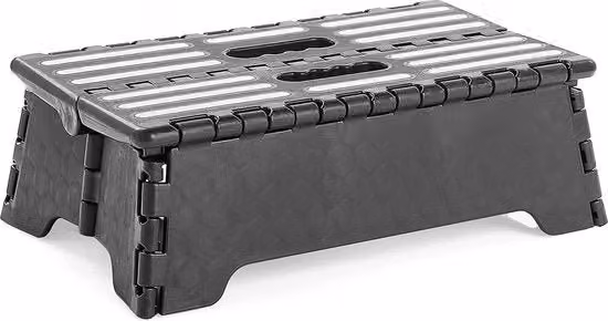 Sedia aiutante in cucina pieghevole per bambini, colore nero, L/P/H: 38 x 21,5 x 13 cm