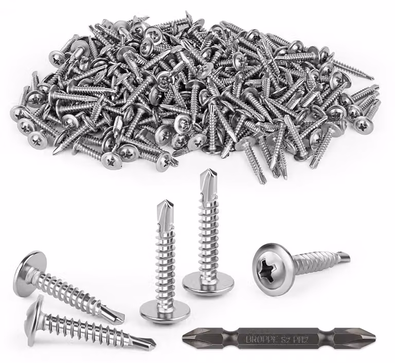 Viti autofilettanti in metallo, 4,2 x 25 mm, confezione da 200 pezzi, per fissaggi