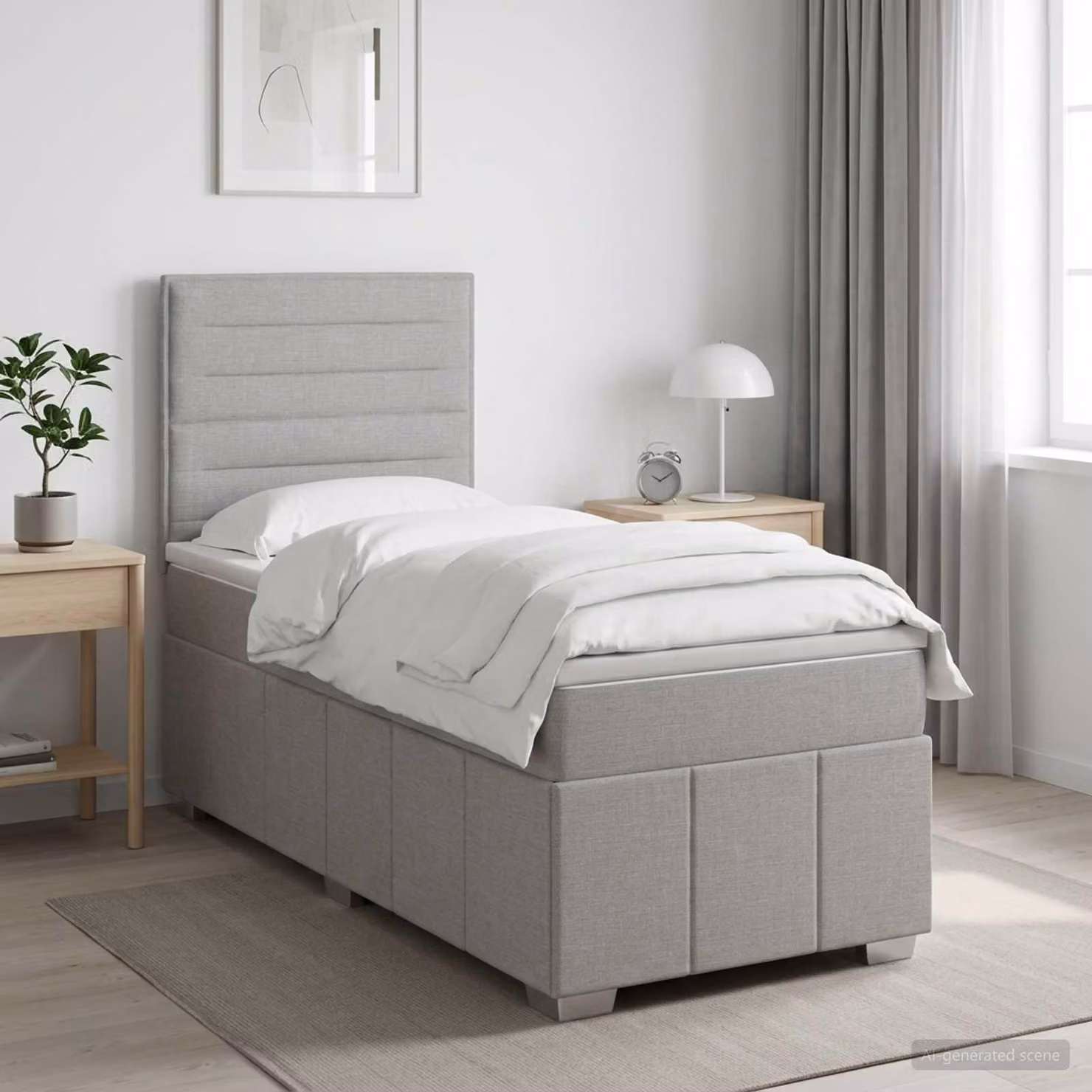 Maison Exclusive - Letto boxspring con materasso Grigio chiaro 100 x 200 cm Tessuto