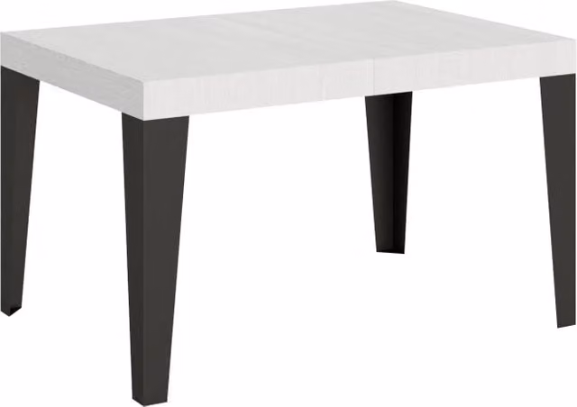 Tavolo allungabile moderno Bs Com Flaris in bianco frassino con telaio antracite L: 140 cm, P: 90 cm, H: 77 cm (estendibile fino a 400 cm)