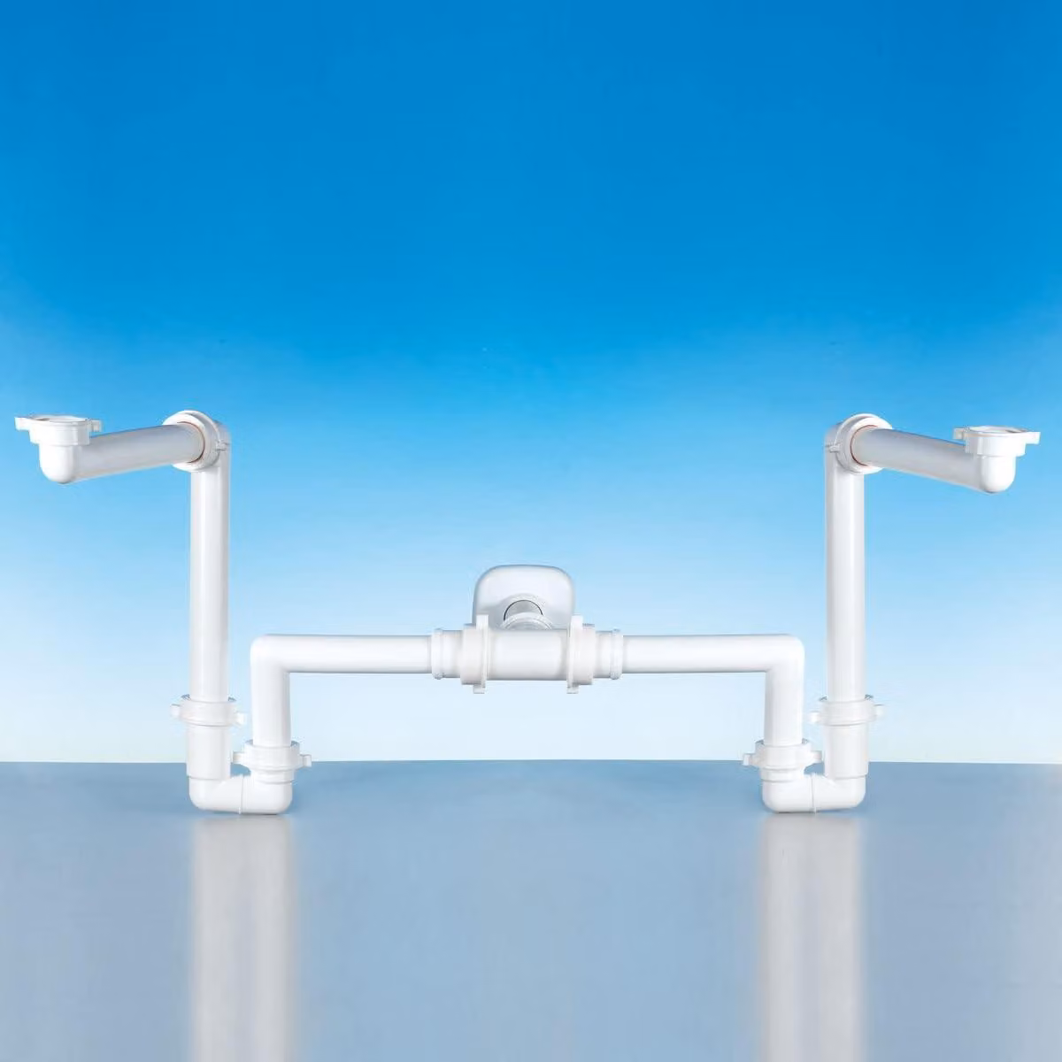 Sifone per lavabi doppi, con uscita da 1" a 1¼", diametro Ø32-40 mm, in plastica, per lavabi doppi
