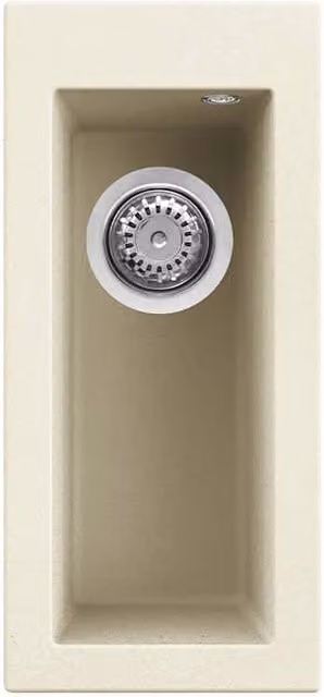 Lavello da incasso Elleci Quadra 50 con 1 vasca in Granitek Bianco Antico LGQ05062 L: 50 cm, P: 23 cm