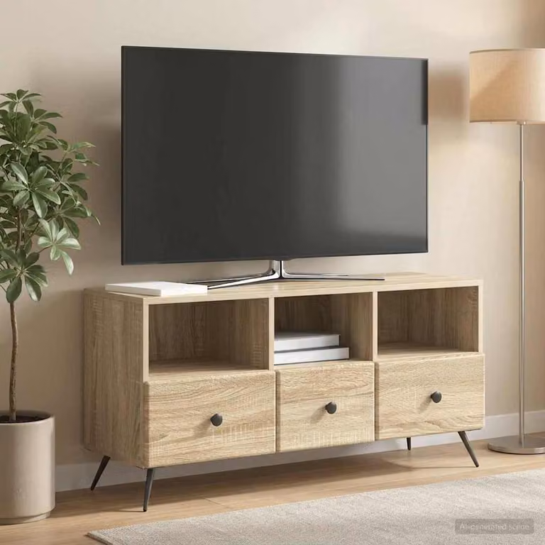 Mobile TV vidaXL in legno ingegnerizzato Rovere Sonoma, L 102 x P 34,5 x H 50 cm