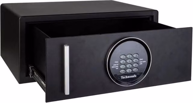 Cassaforte da Hotel Technomax DS/5HN a Cassetto con Elettronica, Colore Nero, L/P/H: 37 x 20 x 16,5 cm