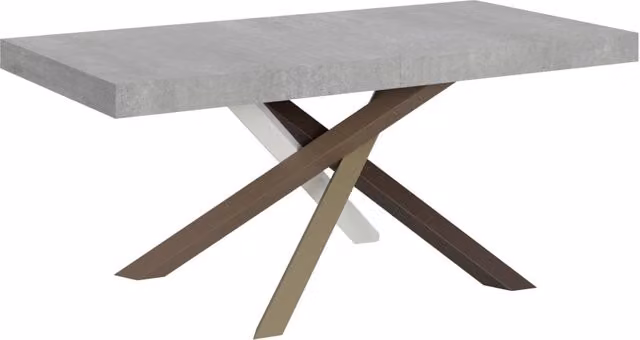 Tavolo da pranzo allungabile Volantis GIORDANOSHOP con piano effetto cemento grigio, L: 180-440 cm, P: 90 cm, H: 77 cm – 1
