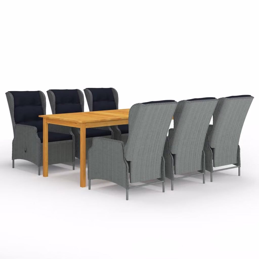Maison Exclusive - Set da pranzo da giardino 7 pezzi, grigio chiaro