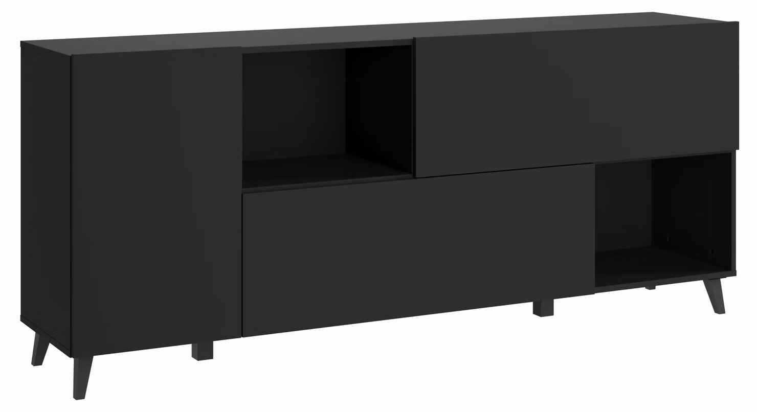 Comò ampio per il soggiorno con vano a nicchia, 180 cm, colore: grigio antracite