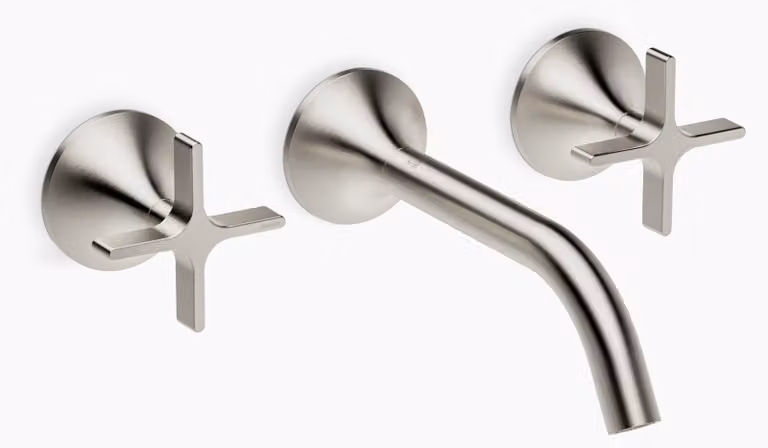 Dornbracht VAIA Mélangeur mural pour lavabo sans vidage, poignée croisillon, saillie 190mm, 36712809-06, 36712809-06
