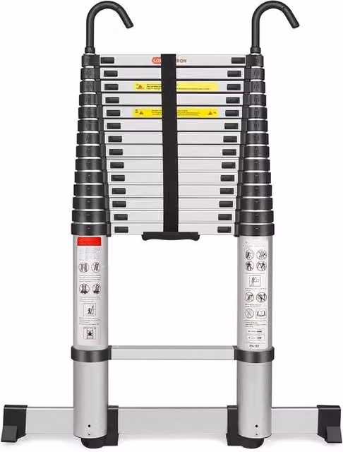Scala Telescopica - Scala Telescopica a Volo - Altezza di Lavoro - Alluminio - Adatto per Uso Privato e Professionale - Scala Telescopica a Volo - Massimo Carico 150 kg