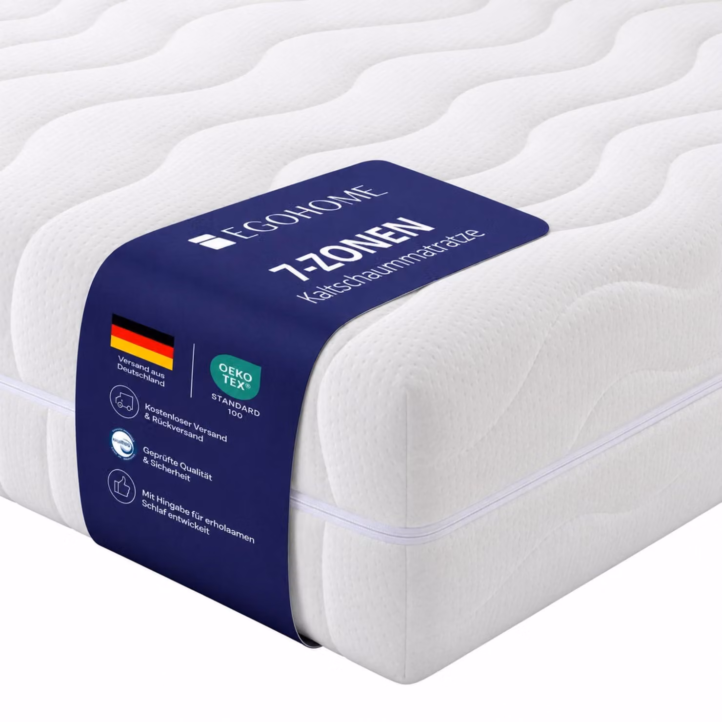 Materasso EGOHOME a 7 zone, 120x200 | Livello di comfort H3 e H4 | Materasso in schiuma fredda ergonomico