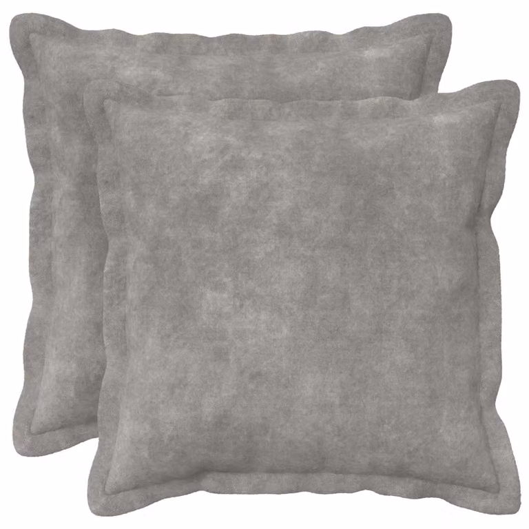 Set di 2 federe vidaXL HOUTEN grigio chiaro, forma quadrata, 45 x 45 cm