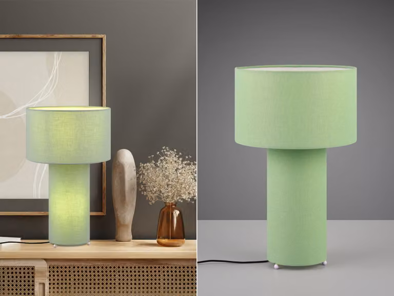 Lampada da tavolo Bale verde pistacchio 2xE27x10W in tessuto, dimensioni: 40x24x24 cm, IP20, Trio