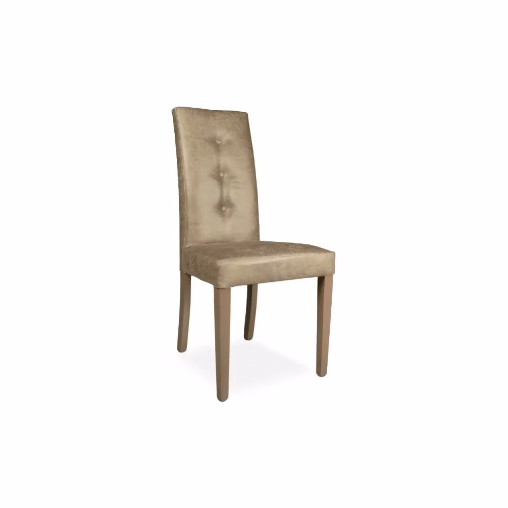 Set di 2 sedie Montecarlo Veriaffari in tessuto manila toffee con dettagli a 3 bottoni e struttura in legno color beige e marrone – 2