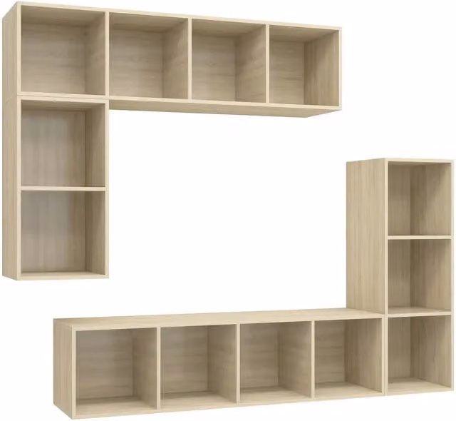 Set di Mobili Porta TV 4 pz | Armadietto TV | Mobile Porta TV Rovere Sonoma in Legno Multistrato