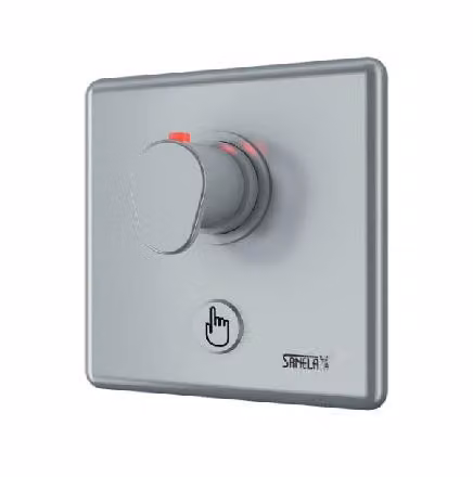 Docce a sensore Sanela - Comando doccia a pulsante piezoelettrico con valvola termostatica per acqua calda e fredda, cromo SLS 02PT