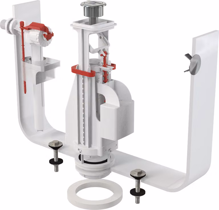 Set di risciacquo per cassetta WC Alcadrain con doppio pulsante SA08 1/2" cromo