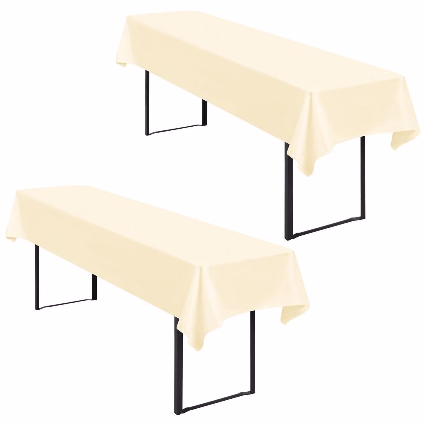 Confezione da 2 tovaglioli per tavoli, stile "Bierzeltgarnitur", dimensioni 100x250 cm, color beige, impermeabili, in poliestere
