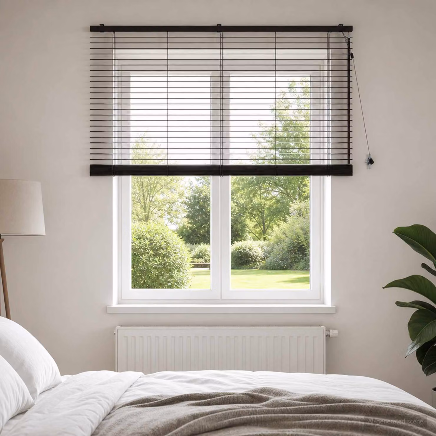 vidaXL Tenda Veneziana Marrone e Nero L: 160 cm, H: 130 cm, Larghezza lamelle: 35 mm