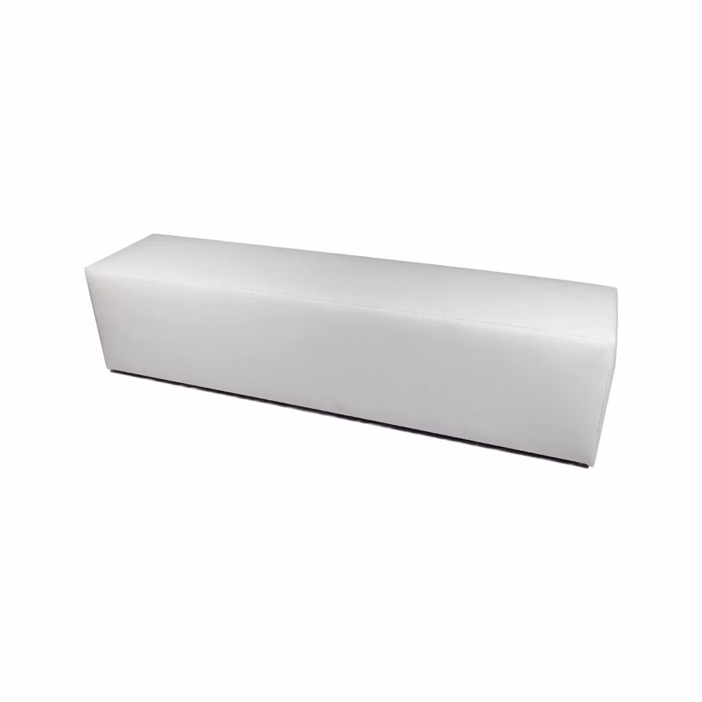 Pouf Apecchio Talamo Italia, poltrona sacco e poggiapiedi multiuso in ecopelle bianca, L: 180 cm, P: 40 cm, H: 42 cm – 2