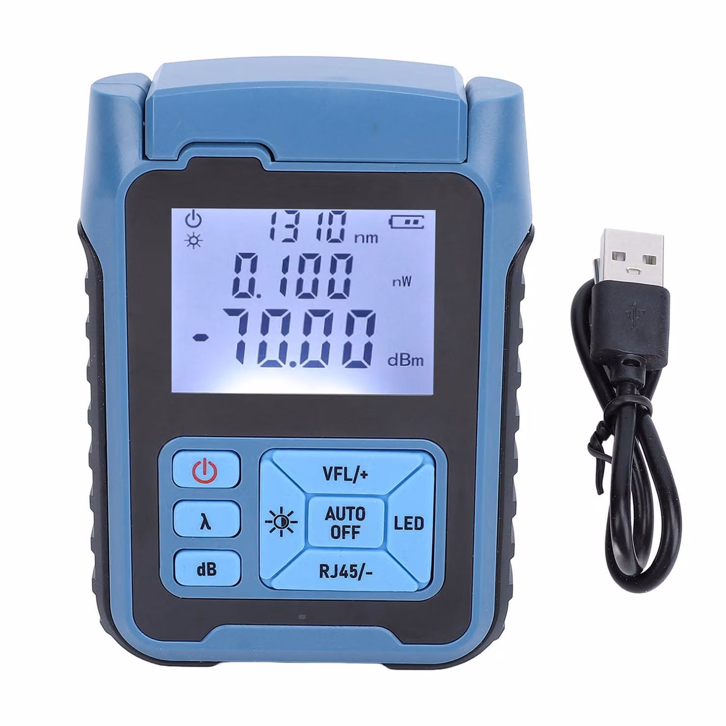Tester per fibre ottiche, mini tester portatile per cavi in fibra ottica, alta precisione, multifunzione, ricaricabile 850-1650 nm
