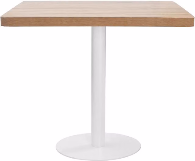 Tavolo da Bistrot Moderno vidaXL in MDF e Metallo, Marrone e Bianco, L/P: 80 x 80 cm, H: 75 cm – 1