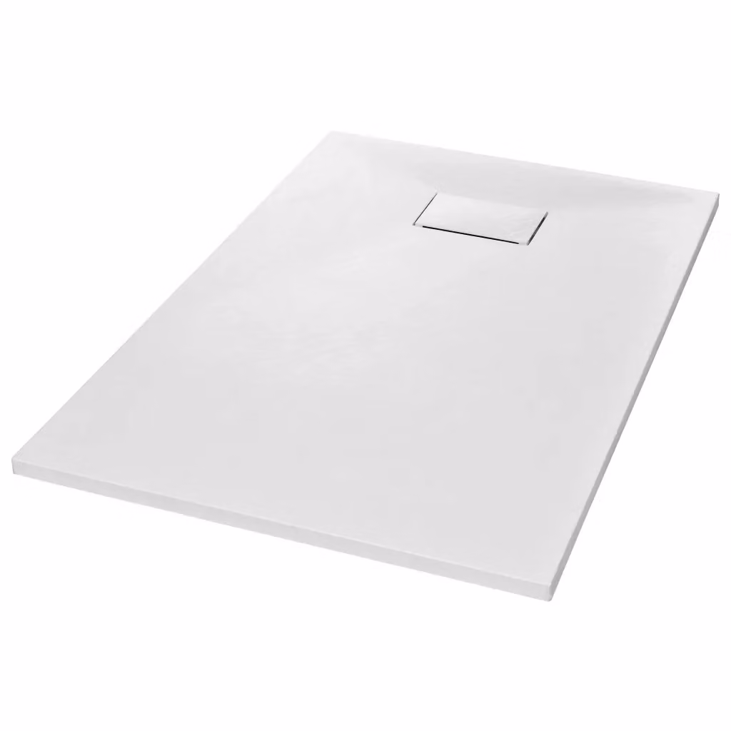 Piatto doccia rettangolare vidaXL in mineral cast bianco antiscivolo L: 120 cm, P: 70 cm – 2