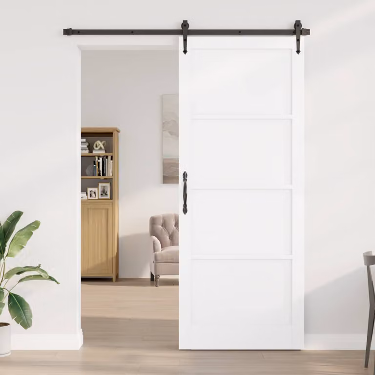 Porta interna scorrevole vidaXL in legno compensato bianco stile rustico L: 93 cm, H: 232 cm
