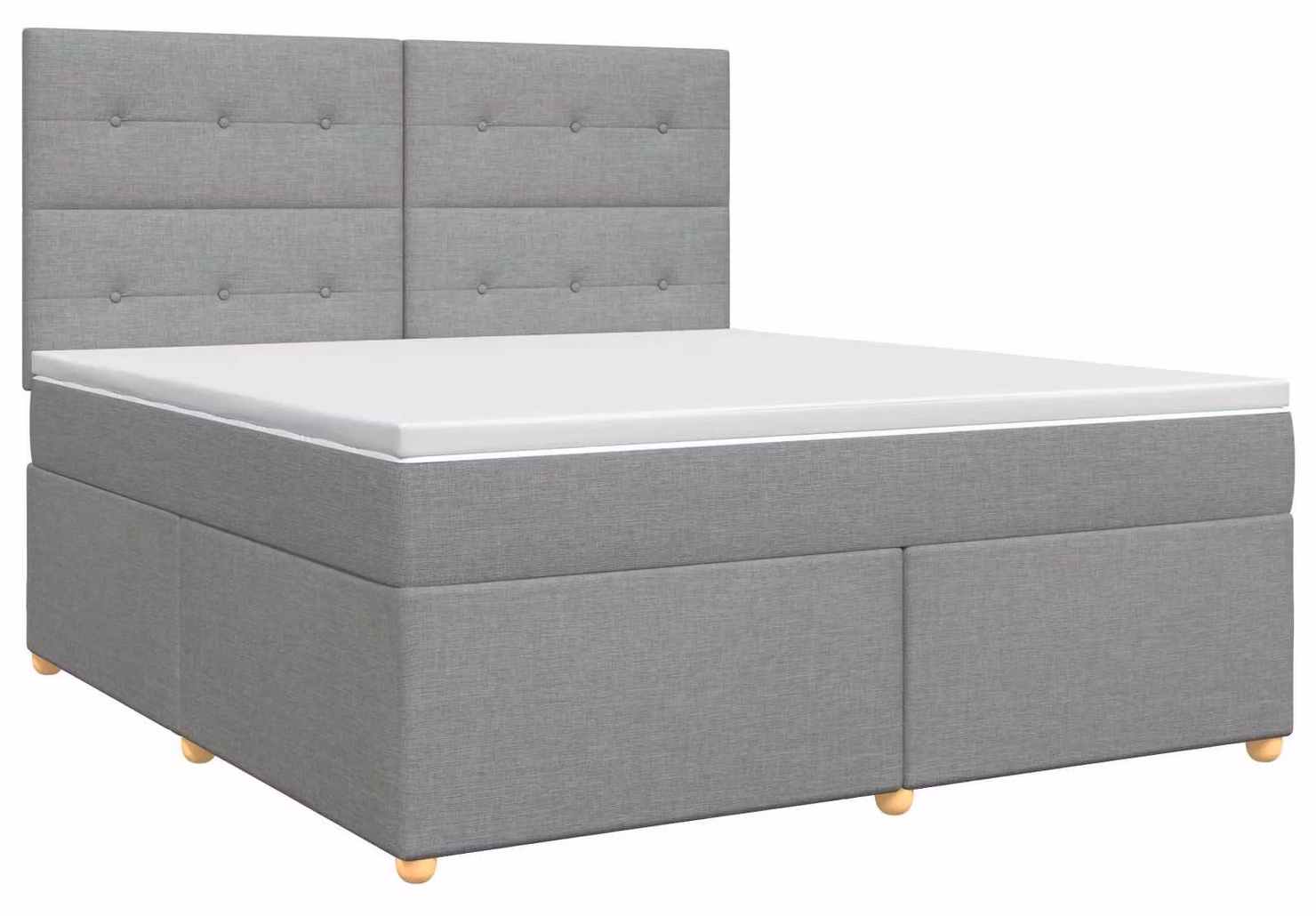 Letto a molle con materasso grigio chiaro 180 x 200 cm in tessuto