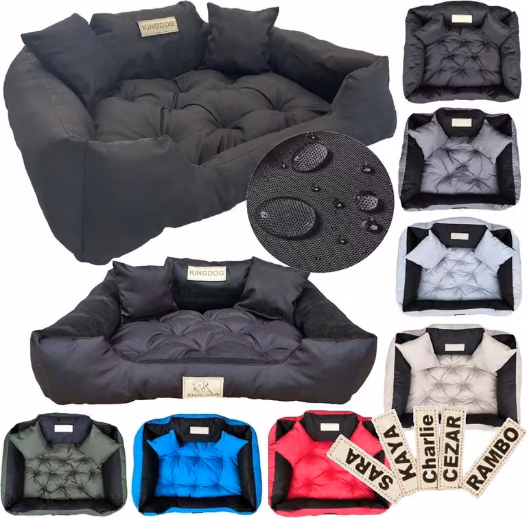 Letto grande per cani e gatti 75 x 65 nero- Kingdog + regalo