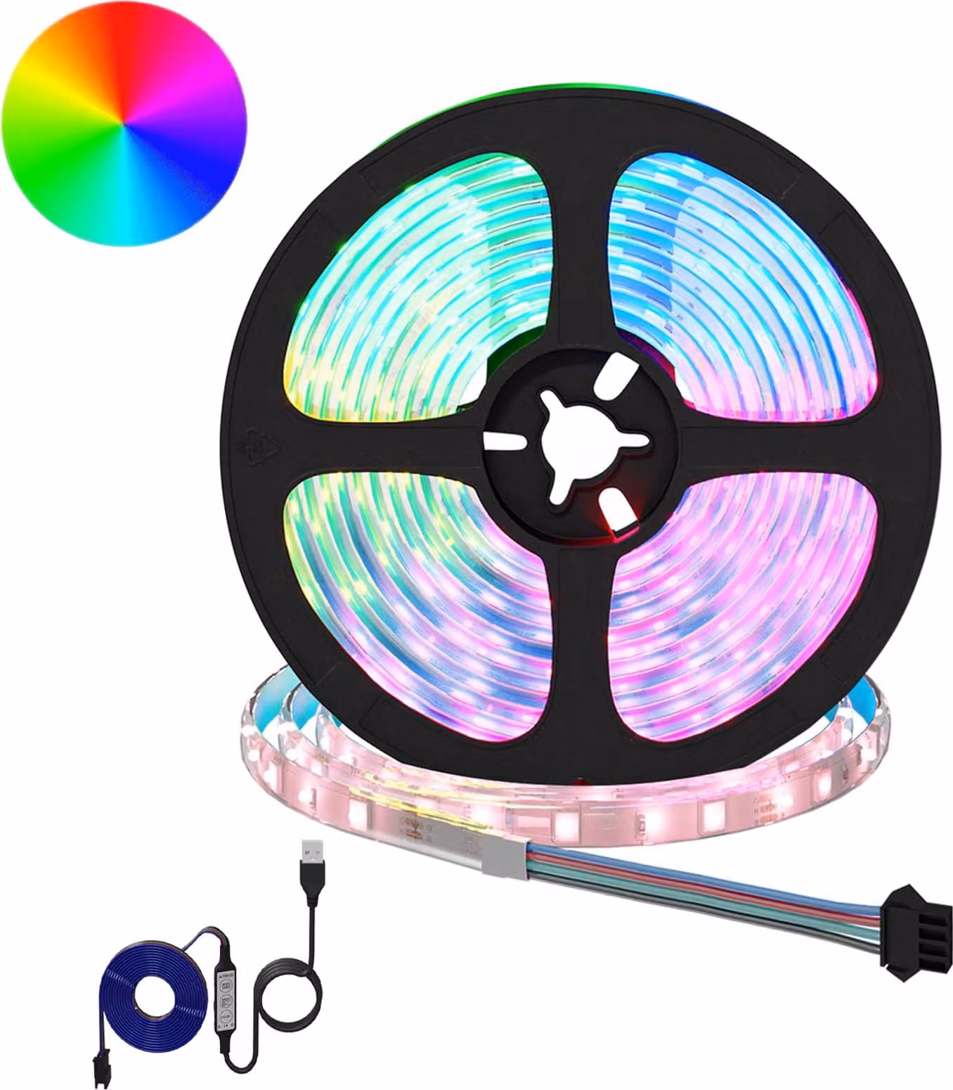 Strisce LED, 12 pezzi, nere e trasparenti