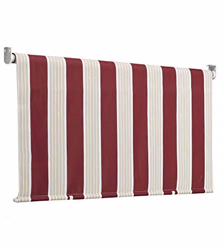 Tenda da Sole a Caduta Avvolgibile 150x250 cm a Righe Bordeaux per Balcone