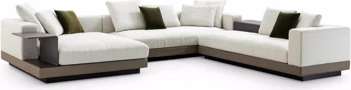 Ecksofa weiß U-Form Luxus Stil Modern Wohnzimmer Sofa Wohnlandschaft