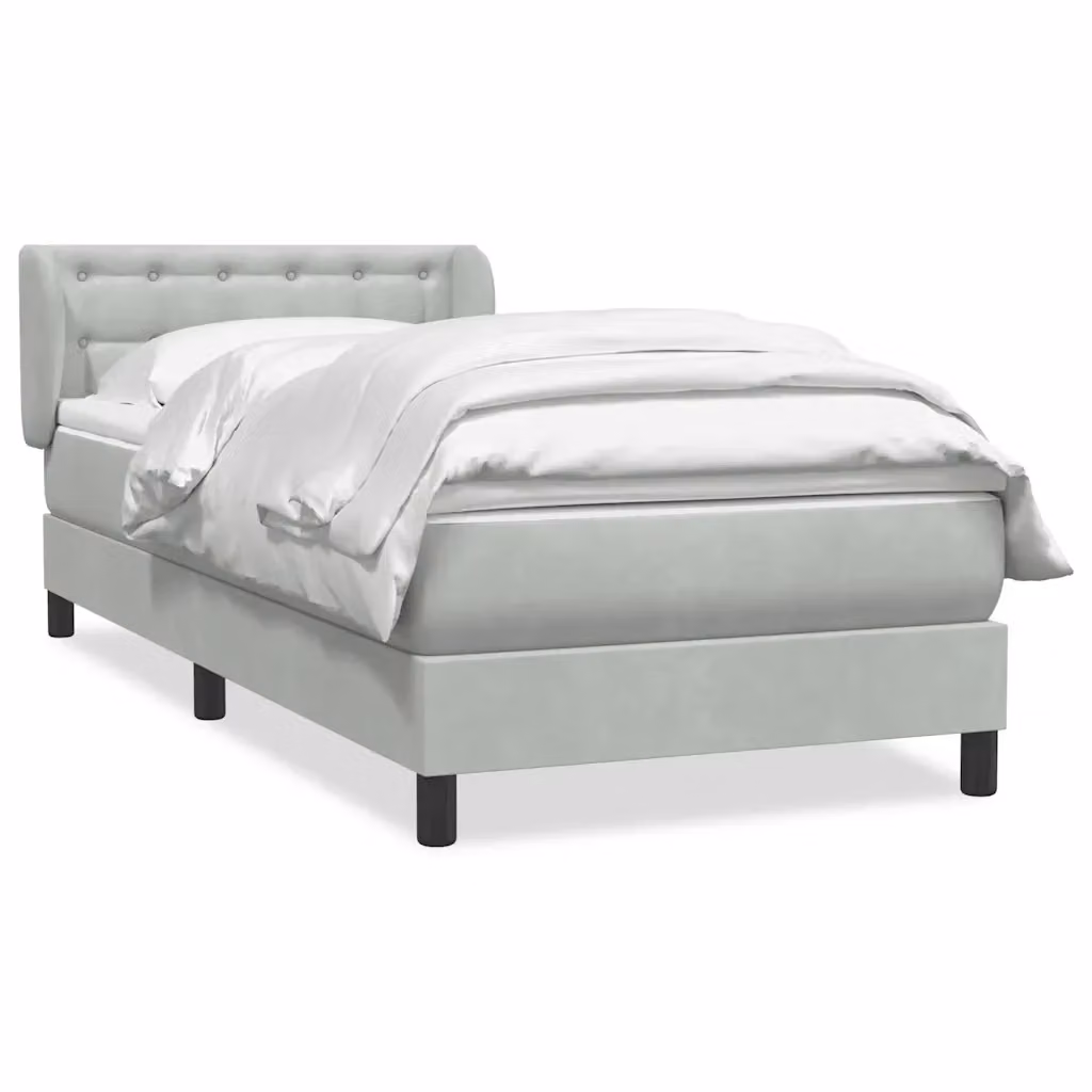 Letto Ibrido vidaXL con Struttura in Legno di Larice e Rivestimento in Velluto Grigio e Bianco L: 93 cm, P: 88 cm, H: 223 cm – 2