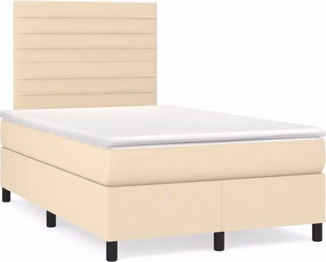 Giroletto a Molle con Materasso Crema 120x190 cm in Tessuto 3269893