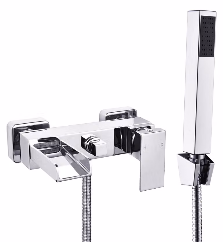 Miscelatore monocomando, cromato, con effetto cascata, 2 funzioni, da montare a parete