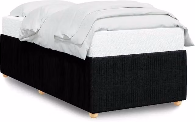 Letto singolo per adulti Design In nero con struttura imbottita e doghe in legno L/P/H: 200 x 80 cm – 1